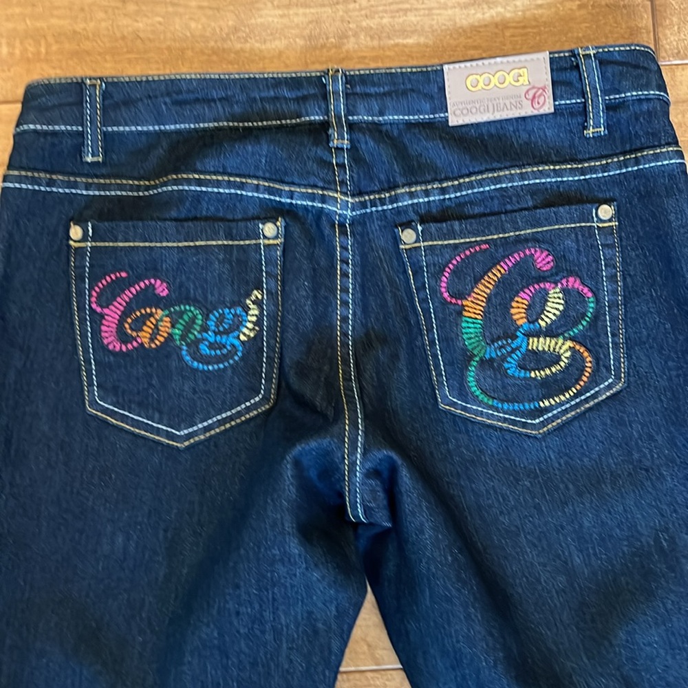 COOGI Dark Denim Straight Jeans w/Embroidery